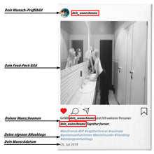 Lade das Bild in den Galerie-Viewer, Personalisierter Feed-Post im Holzrahmen

