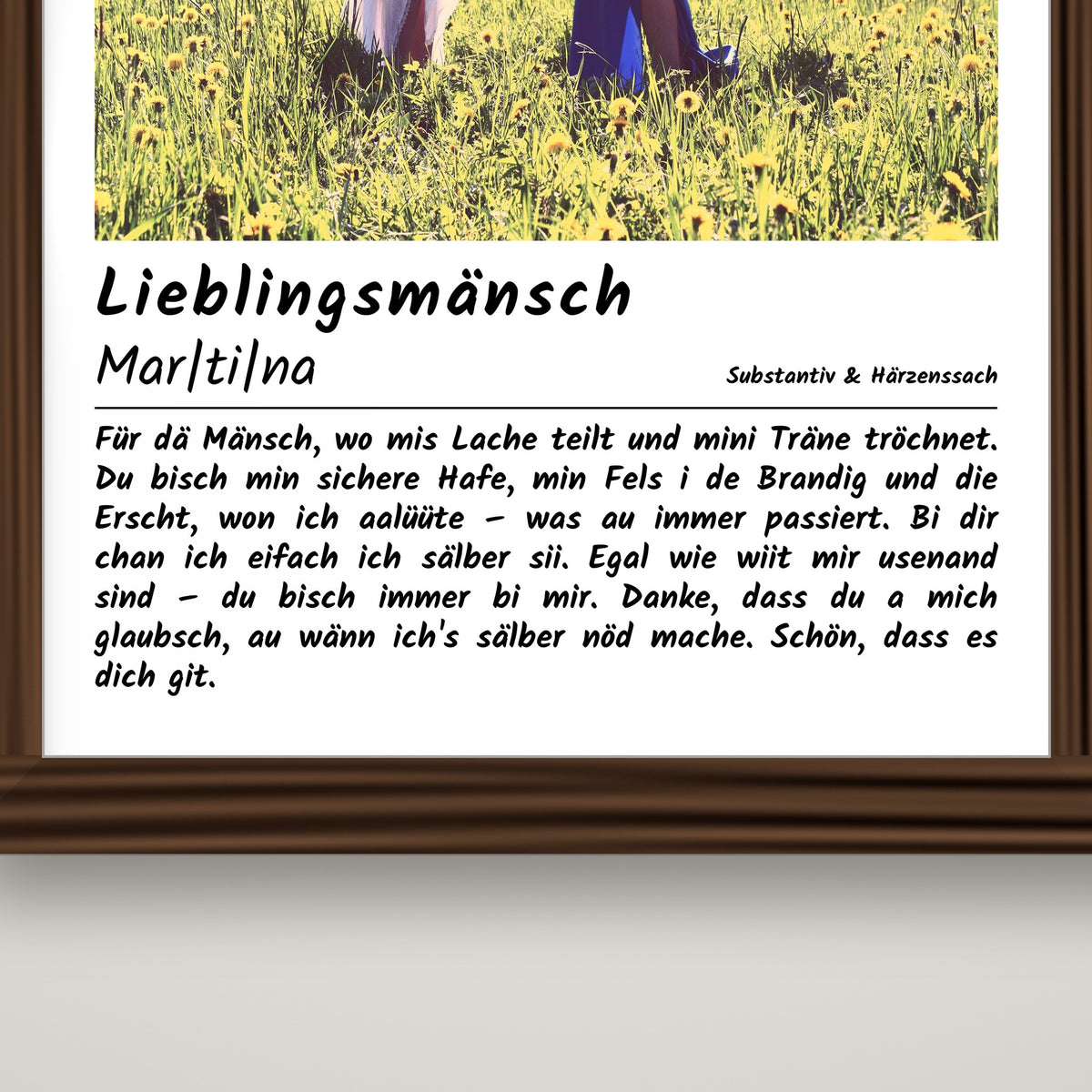 Lieblingsmänsch Poster im Holzrahmen