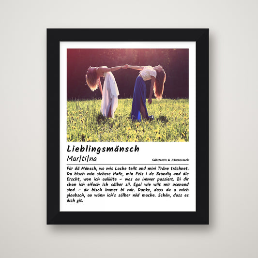 Lieblingsmänsch Poster im Holzrahmen