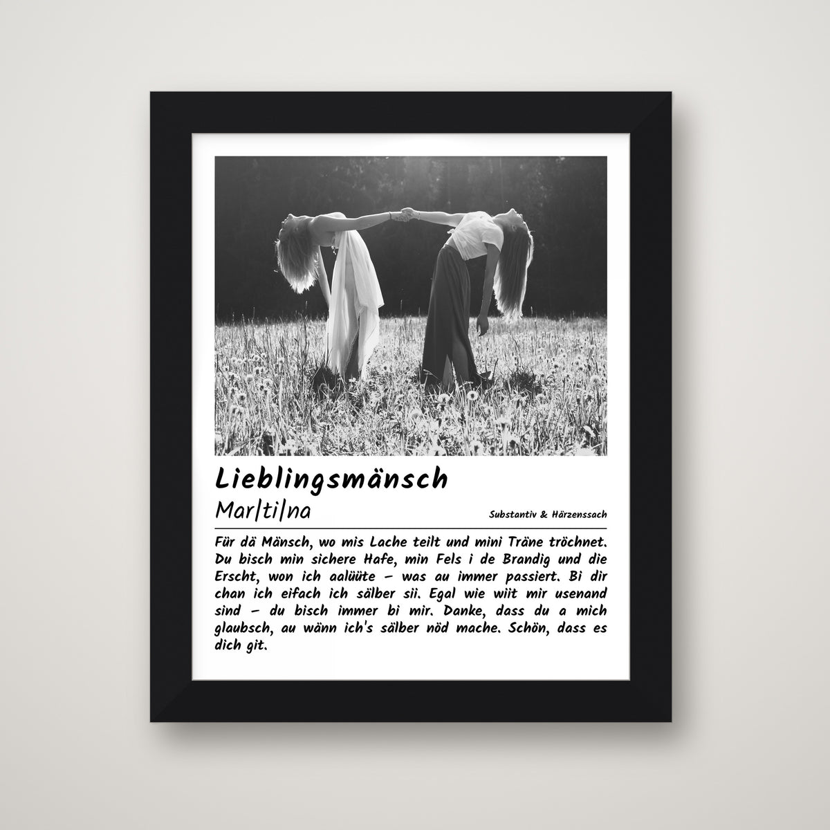 Lieblingsmänsch Poster im Holzrahmen