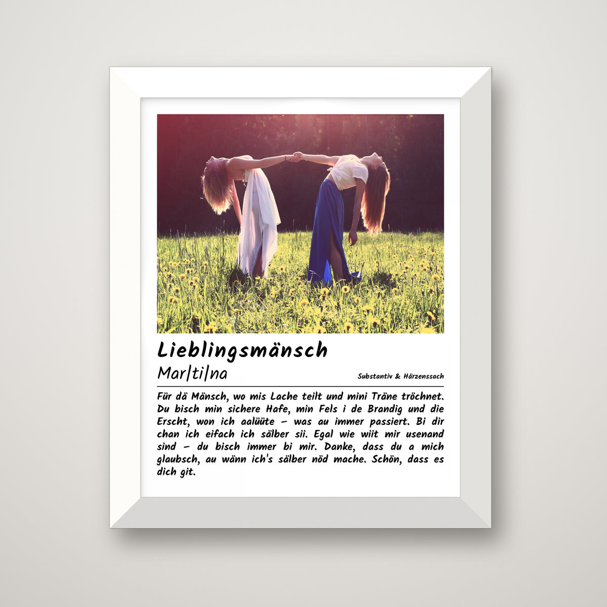 Lieblingsmänsch Poster im Holzrahmen