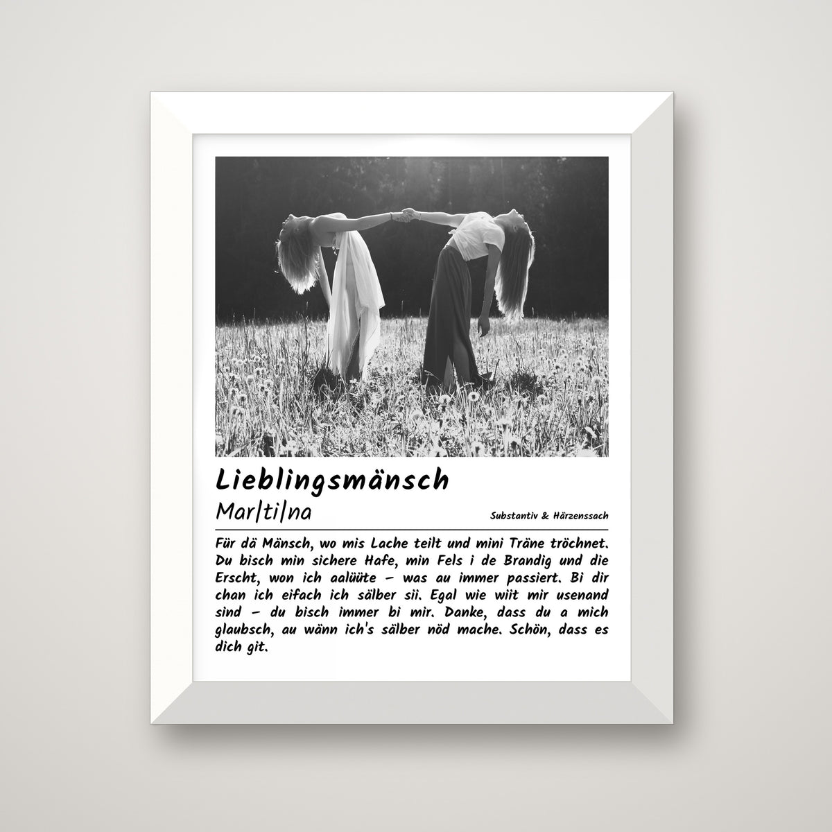Lieblingsmänsch Poster im Holzrahmen